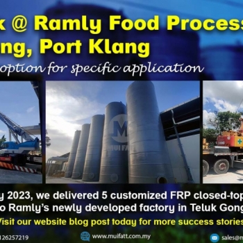 Customized FRP Closed Top Tanks for Ramly Food Processing