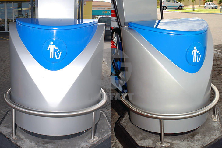 FRP Litter Bins for Clean and Organized Fuel Stations – Stylish and durable fiberglass-reinforced plastic (FRP) litter bins designed for fuel stations, promoting cleanliness and efficiency.