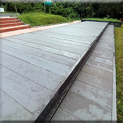 Durable FRP decking installed as an event space at Parit Falls Campsite, showcasing weather-resistant and low-maintenance outdoor flooring.