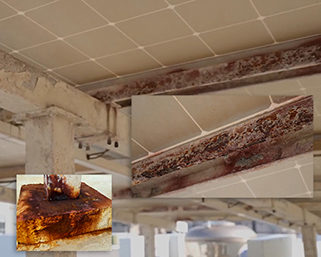 High Rise Building Rooftop Solar Panel Structure Rusted Real Life Example, Corroded Mounting Structure, Corroded Structure Base