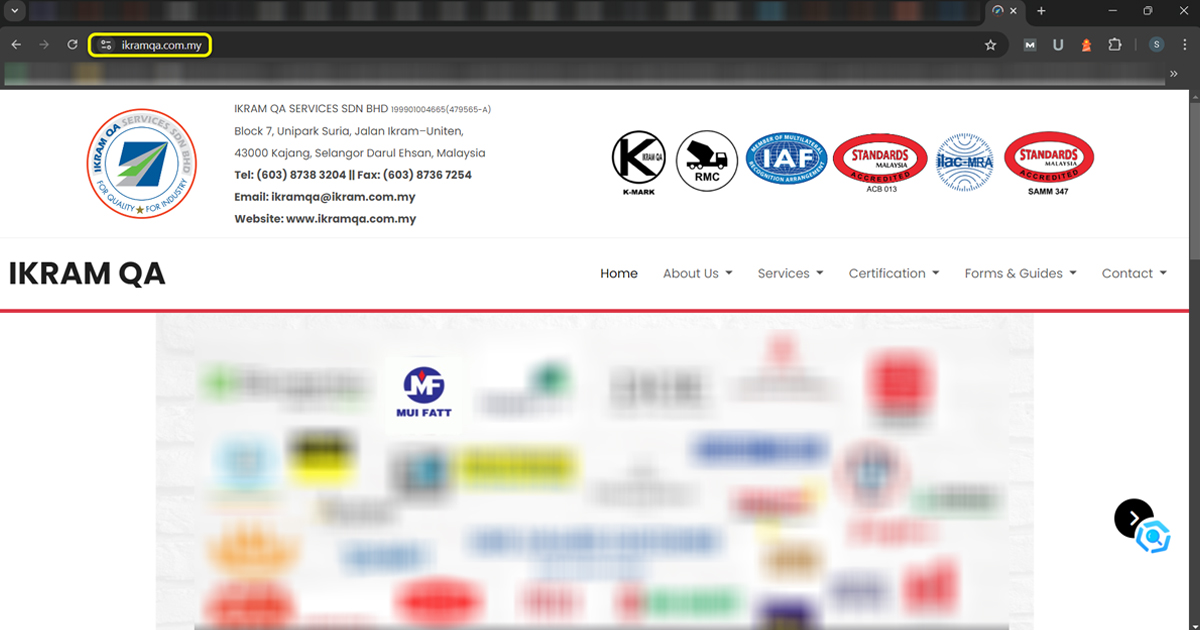 Mui Fatt logo prominently displayed on the IKRAM official website, showcasing our official listing in the IKRAM SBBT directory.