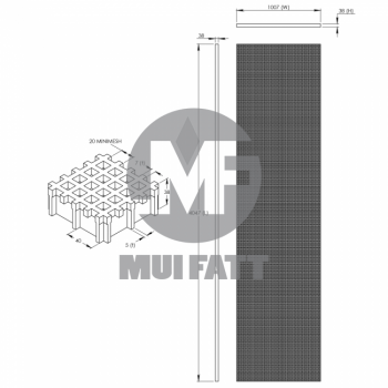 MG 38-20 Standard panel 3.3ft x 13.3ft (Minimesh)