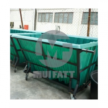 PE Leach Bin 1100L with Mild Steel Frame & Rubber Wheels