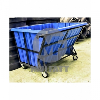 PE Leach Bin 1100L with Mild Steel Frame & Rubber Wheels