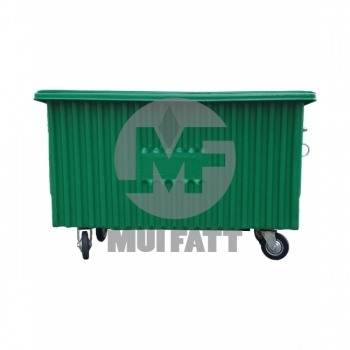 1000L Polyethylene Bulk Bin with Mild Steel Base Support & Rubber Wheels