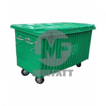 1000L Polyethylene Bulk Bin with Mild Steel Base Support & Rubber Wheels